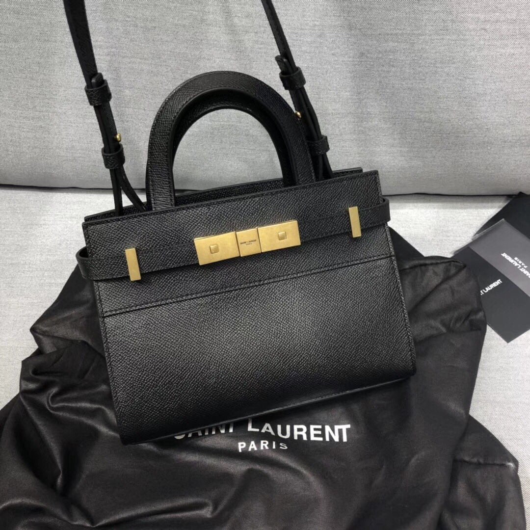 YSSL Manhattan Nano Shopping Bag In Box Black For Women 8in/21cm YSL 5937410SX0W1000