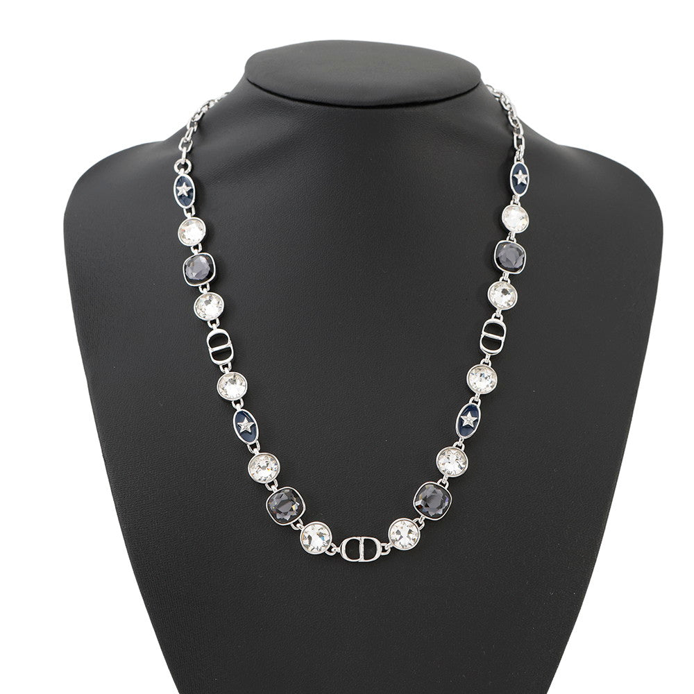 Dior Sterling Necklace Silver Metal color Stone