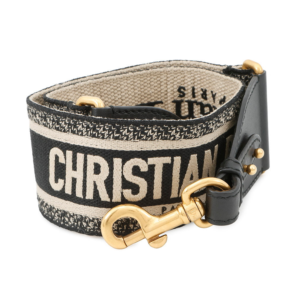 Dior Embroidery Shoulder Strap Navy/BeigeS8552CBTE Canvas Leather