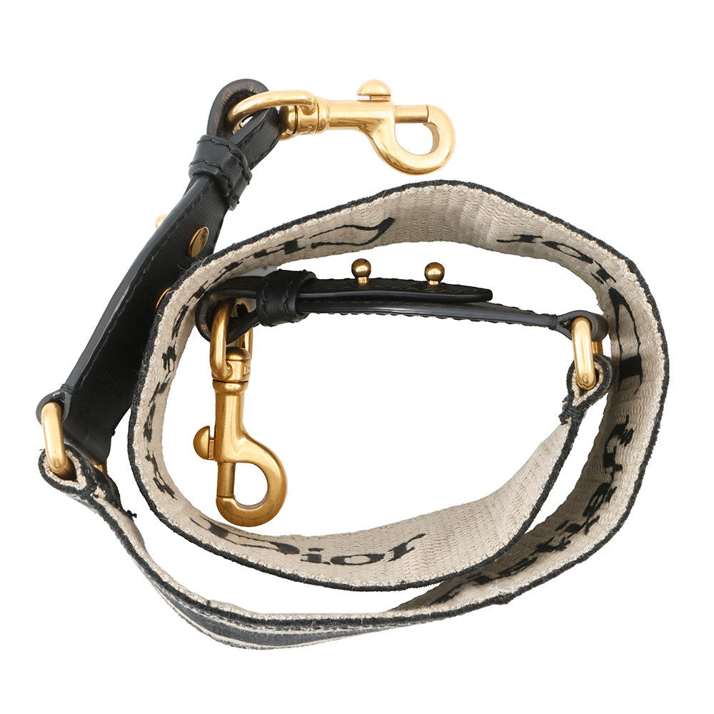 Dior Embroidery Shoulder Strap Navy/BeigeS8552CBTE Canvas Leather