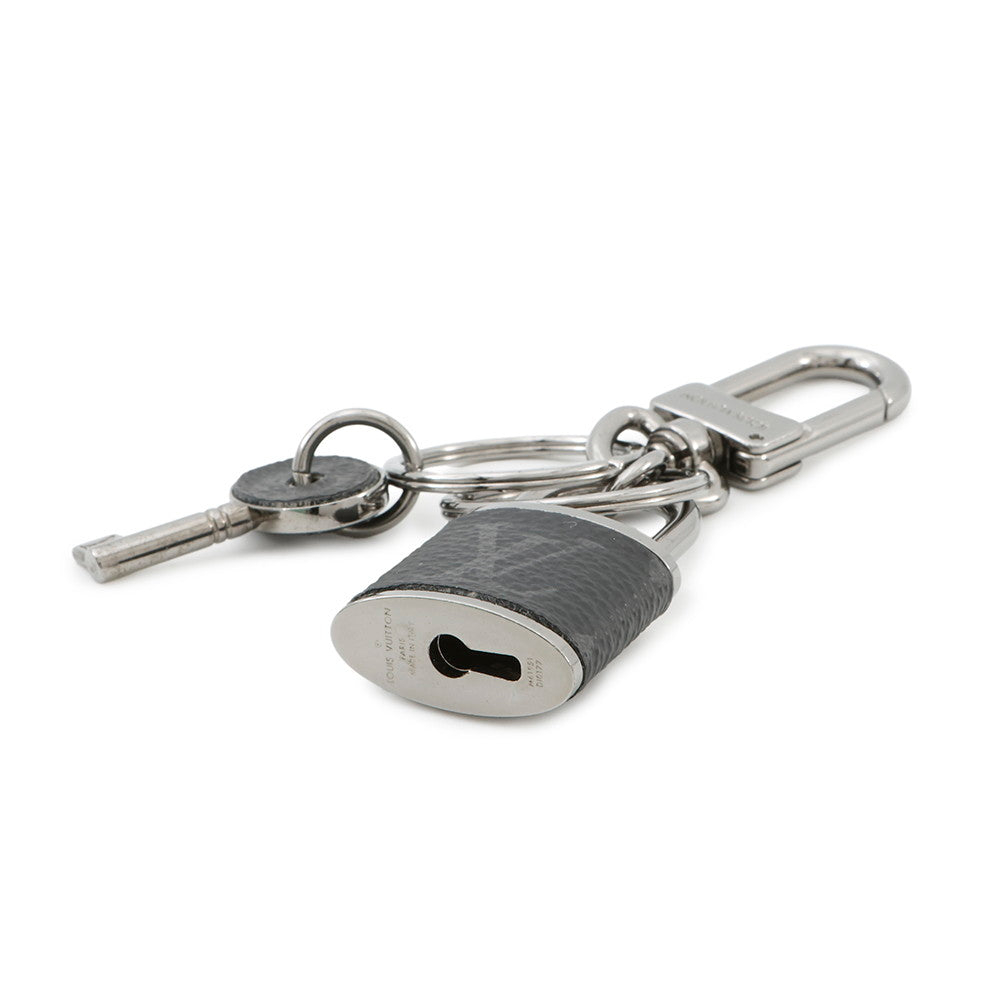 LOUIS VUITTON Porte Cles Padlock & Key BlackM61951 Monogram Eclipse