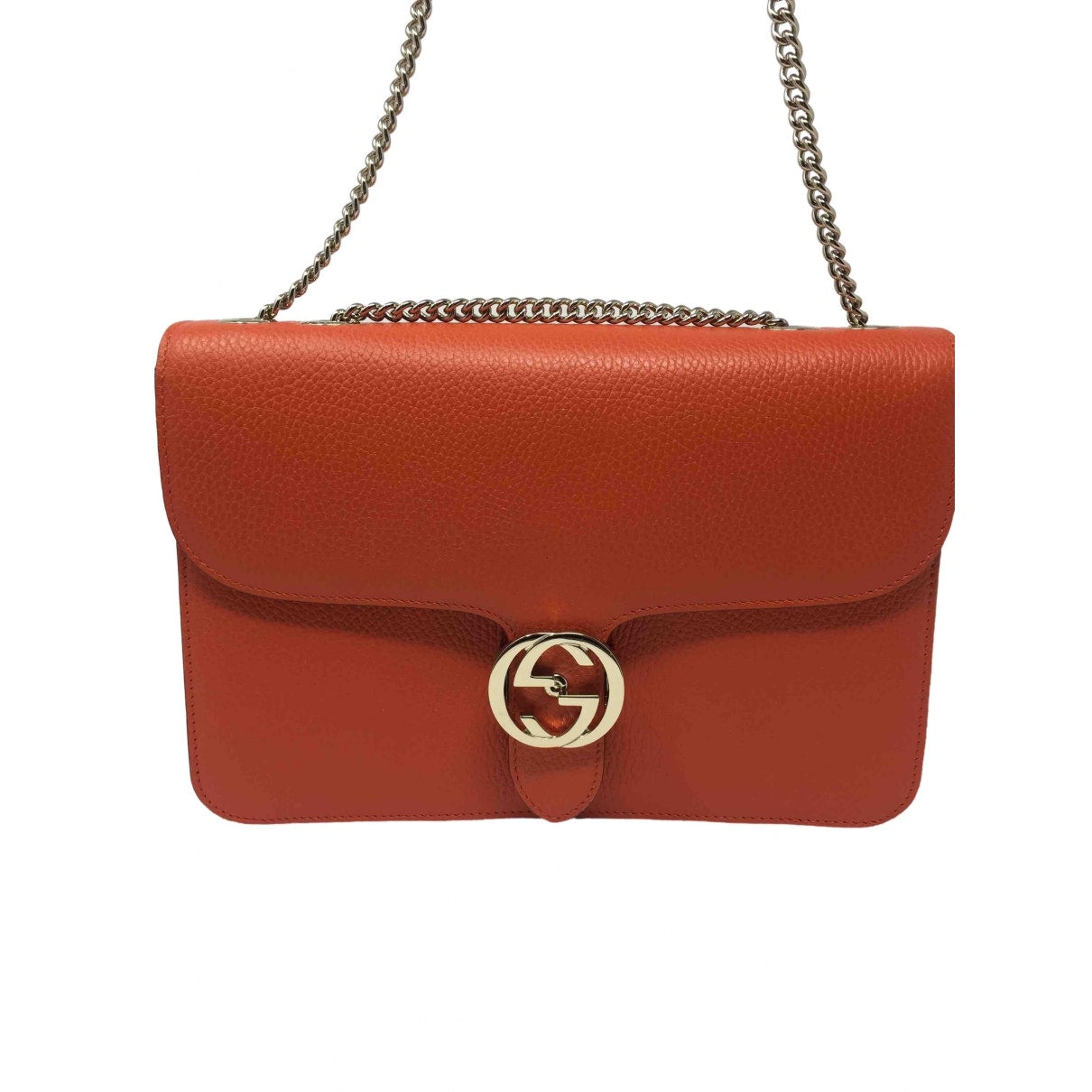 Gucci interlocking orange leather handbag