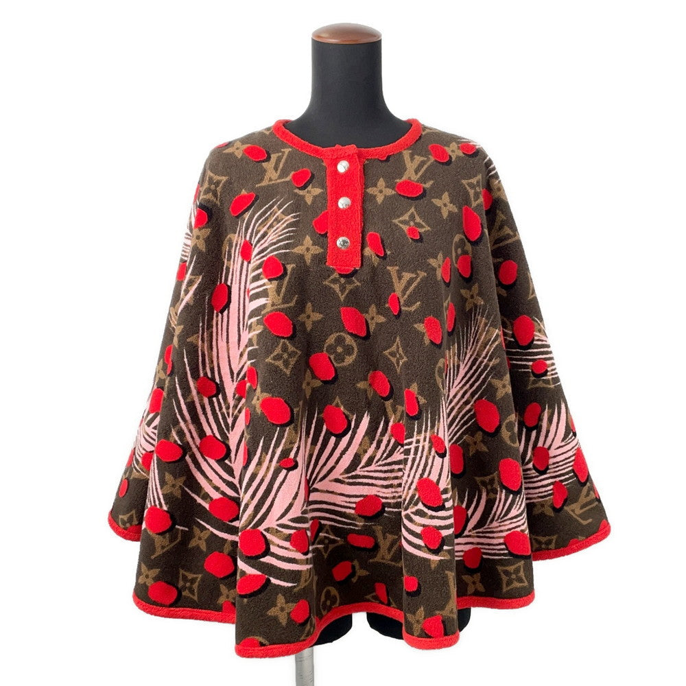 LOUIS VUITTON Monogram Jungle Dot Poncho Brown/RedM71123 Cotton100%