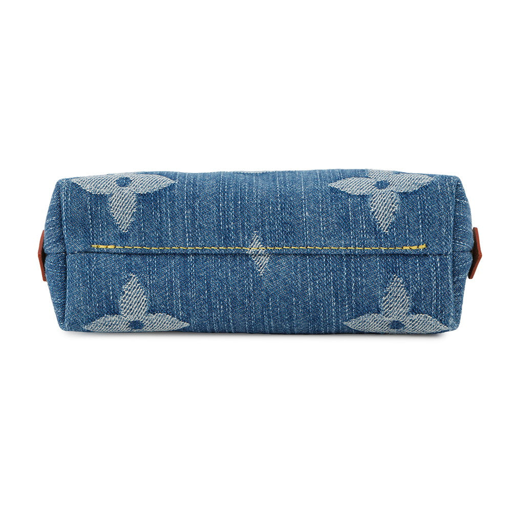 LOUIS VUITTON Pochette Cosmetic BlueM24316 MonogramDenim Size PM