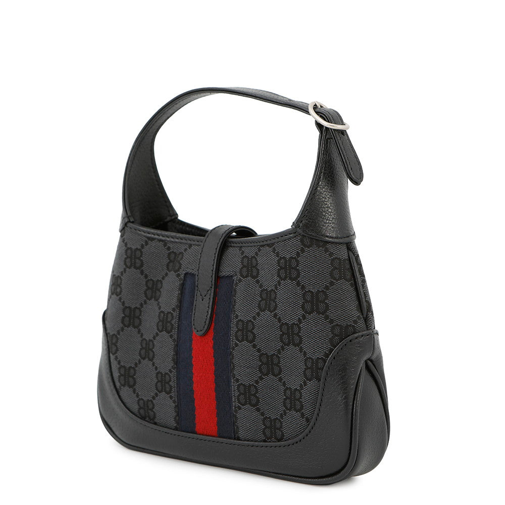 BALENCIAGA GUCCI x BALENCIAGA The Hacker Project Jackie1961 Shoulder Bag Black680132 Canvas Leather Size Mini