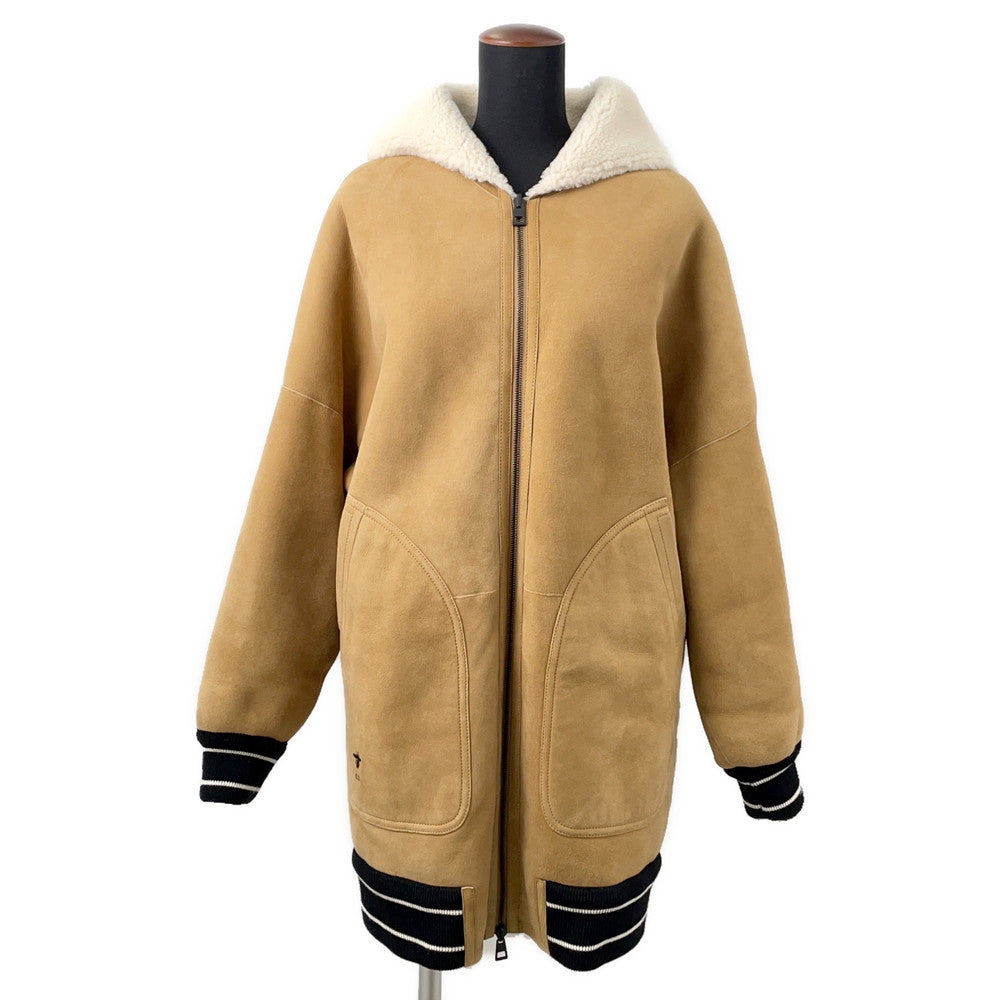 Dior Reversible Hooded Mouton Jacket Size 34 Camel248C85AL815 Lambskin100% Wool 94% Nylon5% Polyurethane1%