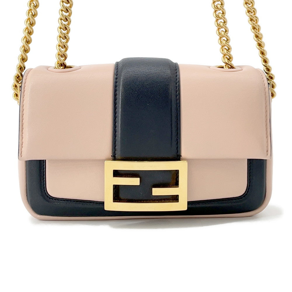 FENDI Bucket ChainShoulder Bag Jasmin Flower8BS045 Leather Size Mini