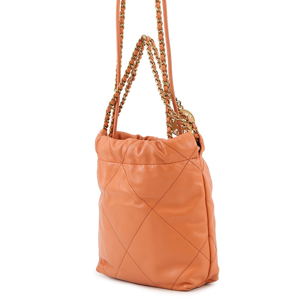CHANEL 22 Chain Bag OrangeAS3980 Lambskin Size Mini