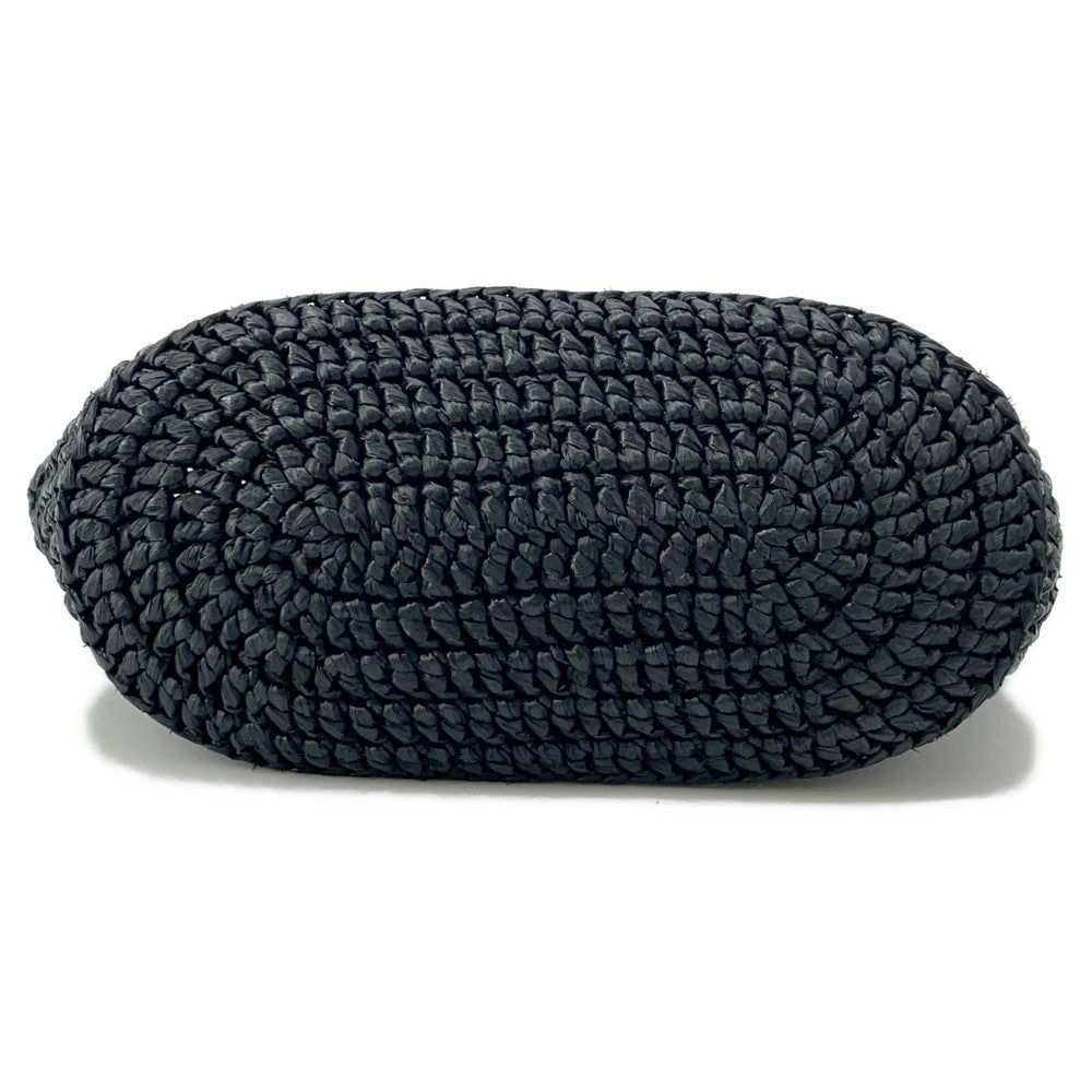 PRADA Crochet Tote Bag Black1BG494 Straw