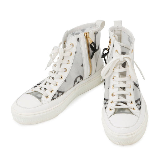 LOUIS VUITTON Stellar Line High-Top Sneakers White Mesh Rubber Size 38