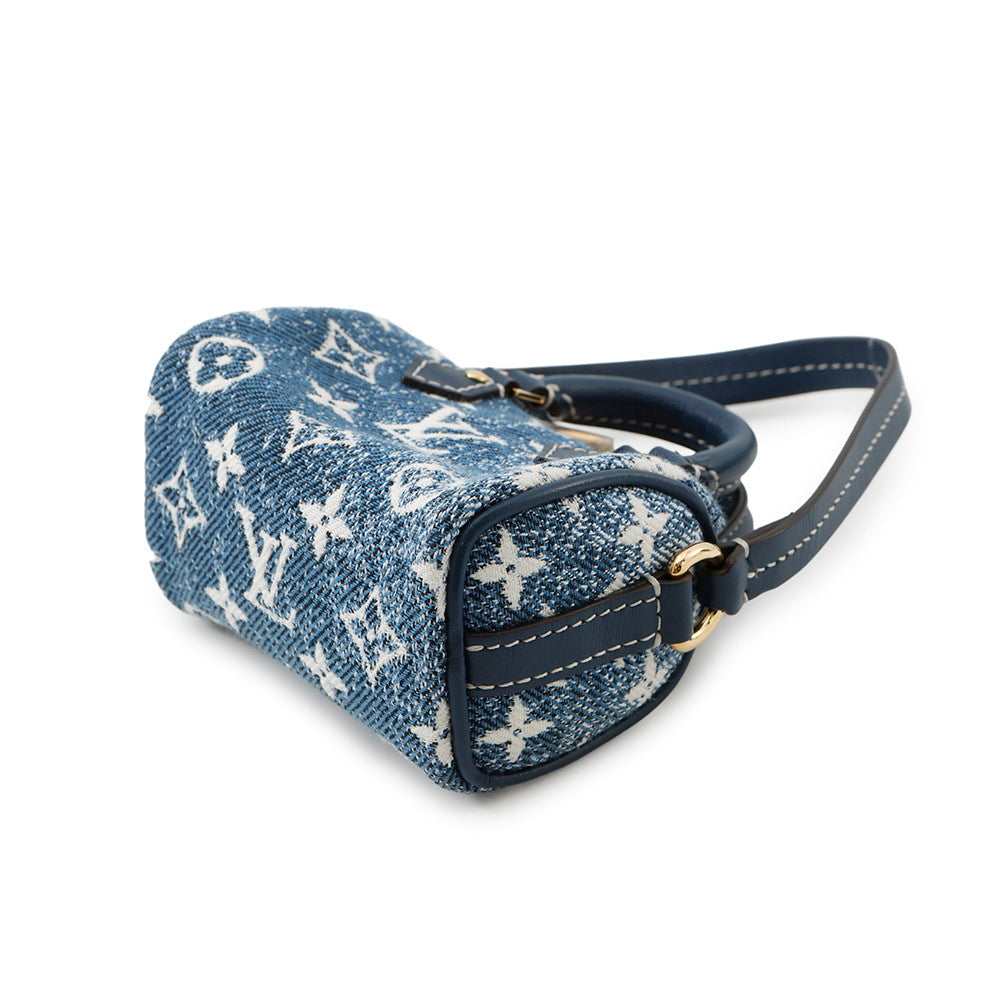 LOUIS VUITTON Bijoux Sac Micro Speedy Denim BlueM00546 Monogram Denim