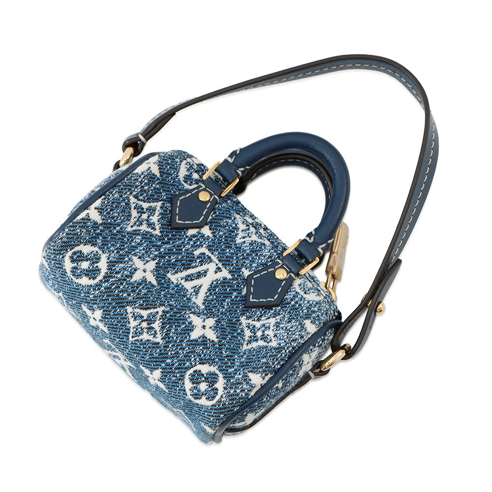 LOUIS VUITTON Bijoux Sac Micro Speedy Denim BlueM00546 Monogram Denim