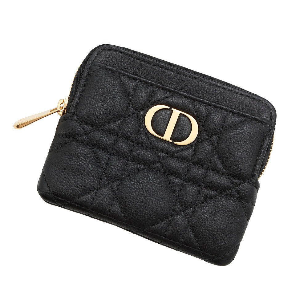 Dior Caro Lavender Cannage Wallet BlackS5177UWHC_M900 Calf Leather