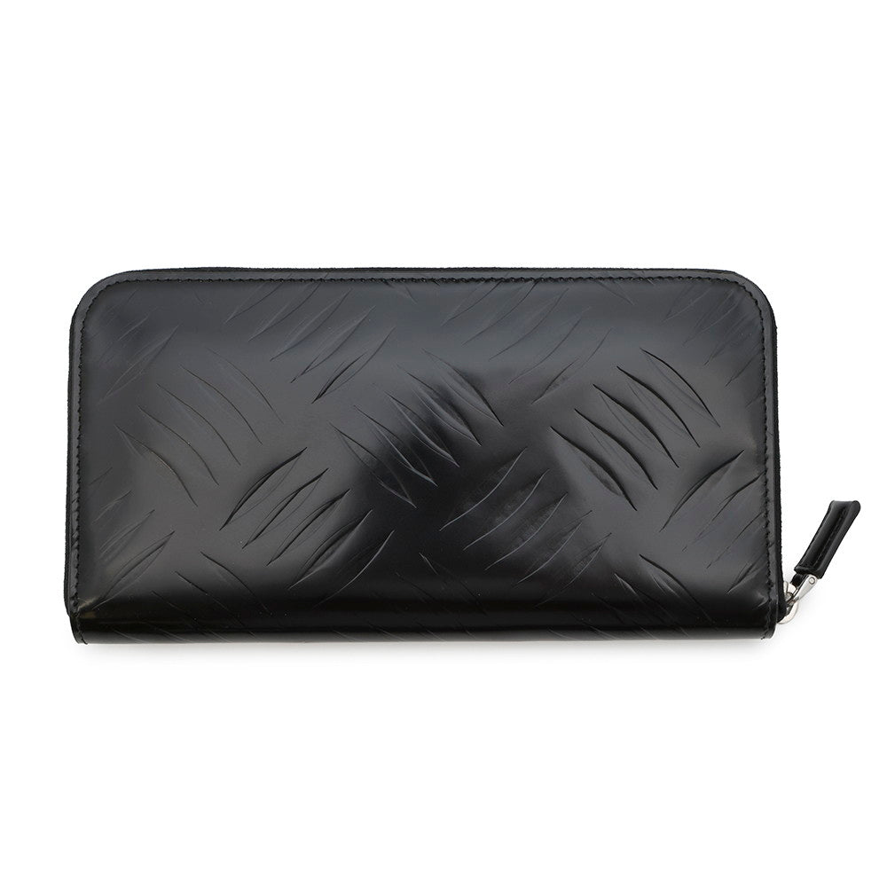 PRADA BrushedLeather Zip AroundWallet Black2ML317 Leather