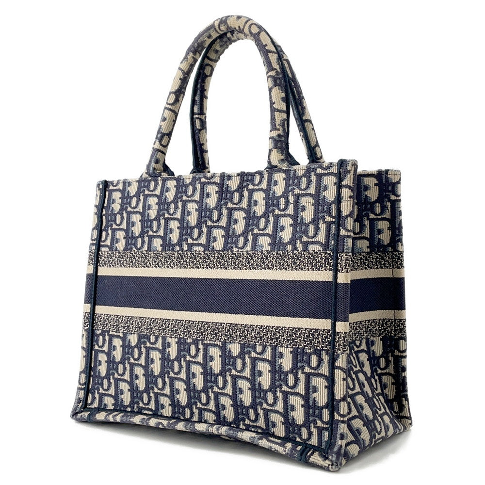 Dior Oblique Embroidery Book Tote Navy/BeigeM1265ZRIW Canvas Size Small