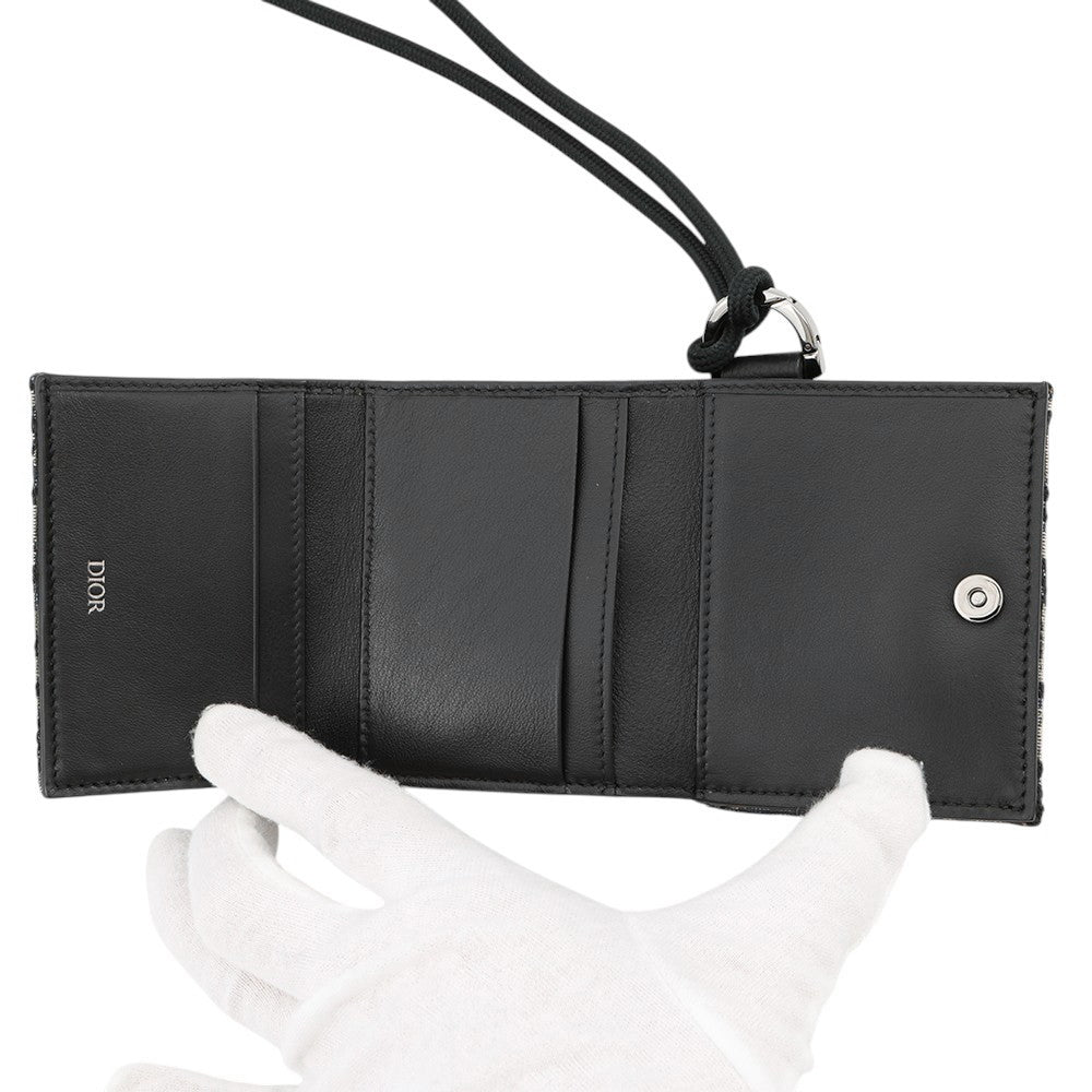 Dior Oblique Compact Wallet Navy20BBC110YSE Canvas/Leather