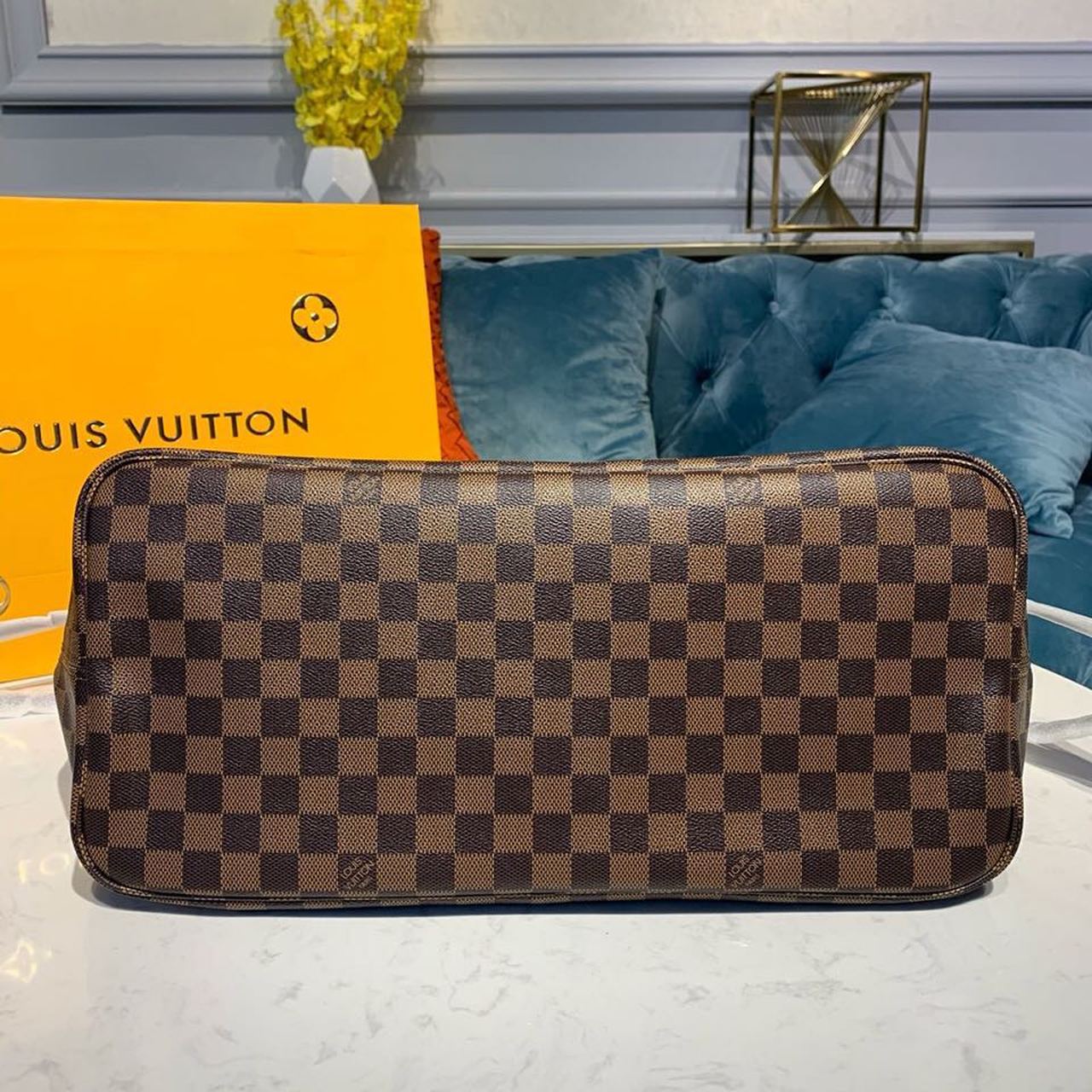 Top Quality Neverfull GM Tote Bag Damier Ebene Canvas Cerise Red For Women, Womens Handbags, Shoulder Bags 15.7in/40cm Top Quality N41357