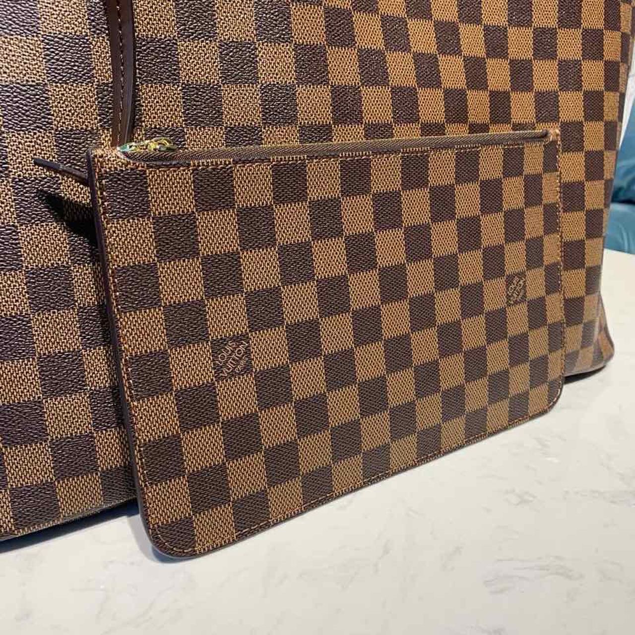 Top Quality Neverfull GM Tote Bag Damier Ebene Canvas Cerise Red For Women, Womens Handbags, Shoulder Bags 15.7in/40cm Top Quality N41357