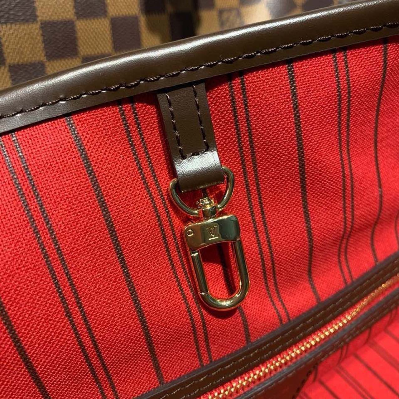 Top Quality Neverfull GM Tote Bag Damier Ebene Canvas Cerise Red For Women, Womens Handbags, Shoulder Bags 15.7in/40cm Top Quality N41357