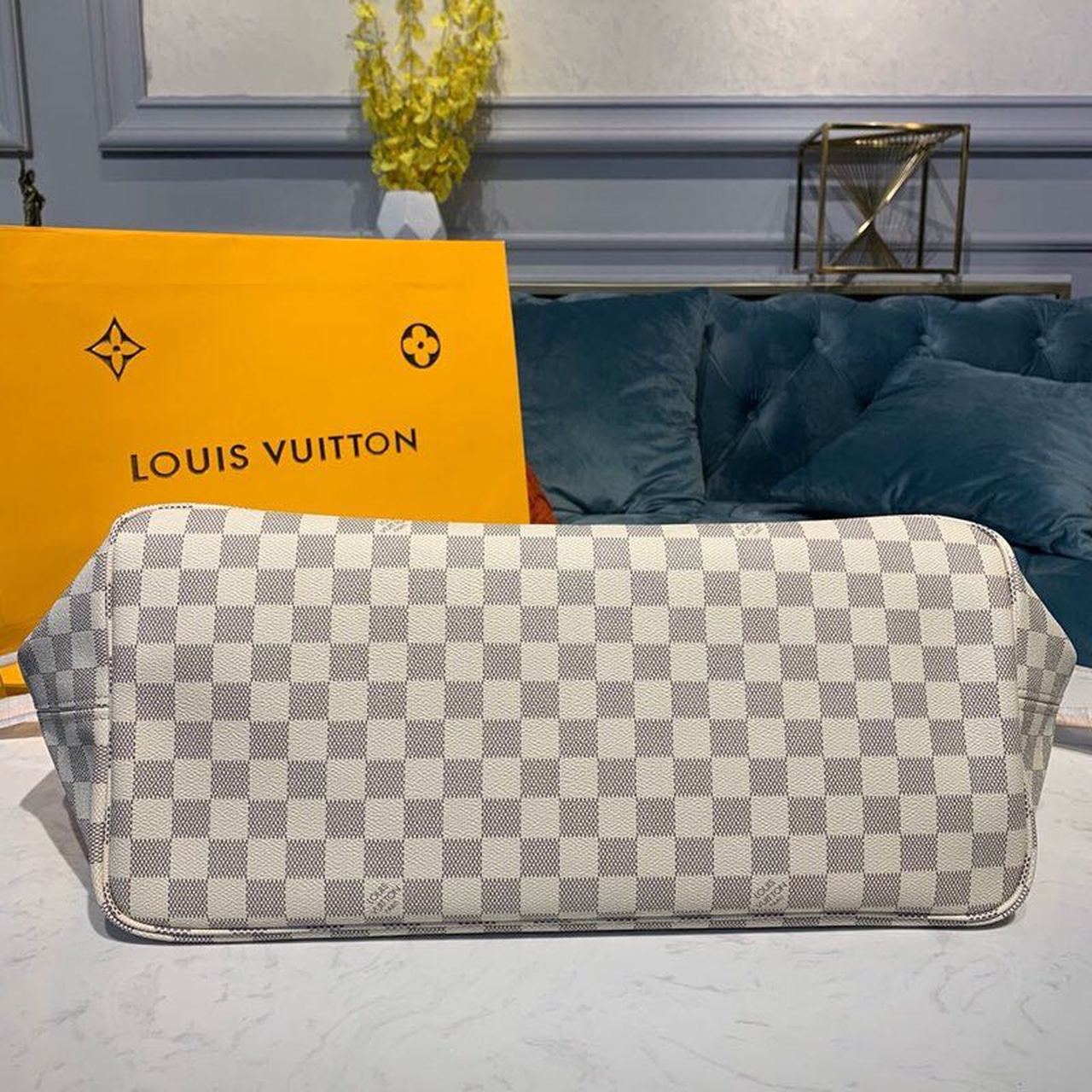 Top Quality Neverfull GM Tote Bag Damier Azur Canvas Rose Ballerine Pink For Women,  Shoulder Bags 15.4in/39cm Top Quality N41604