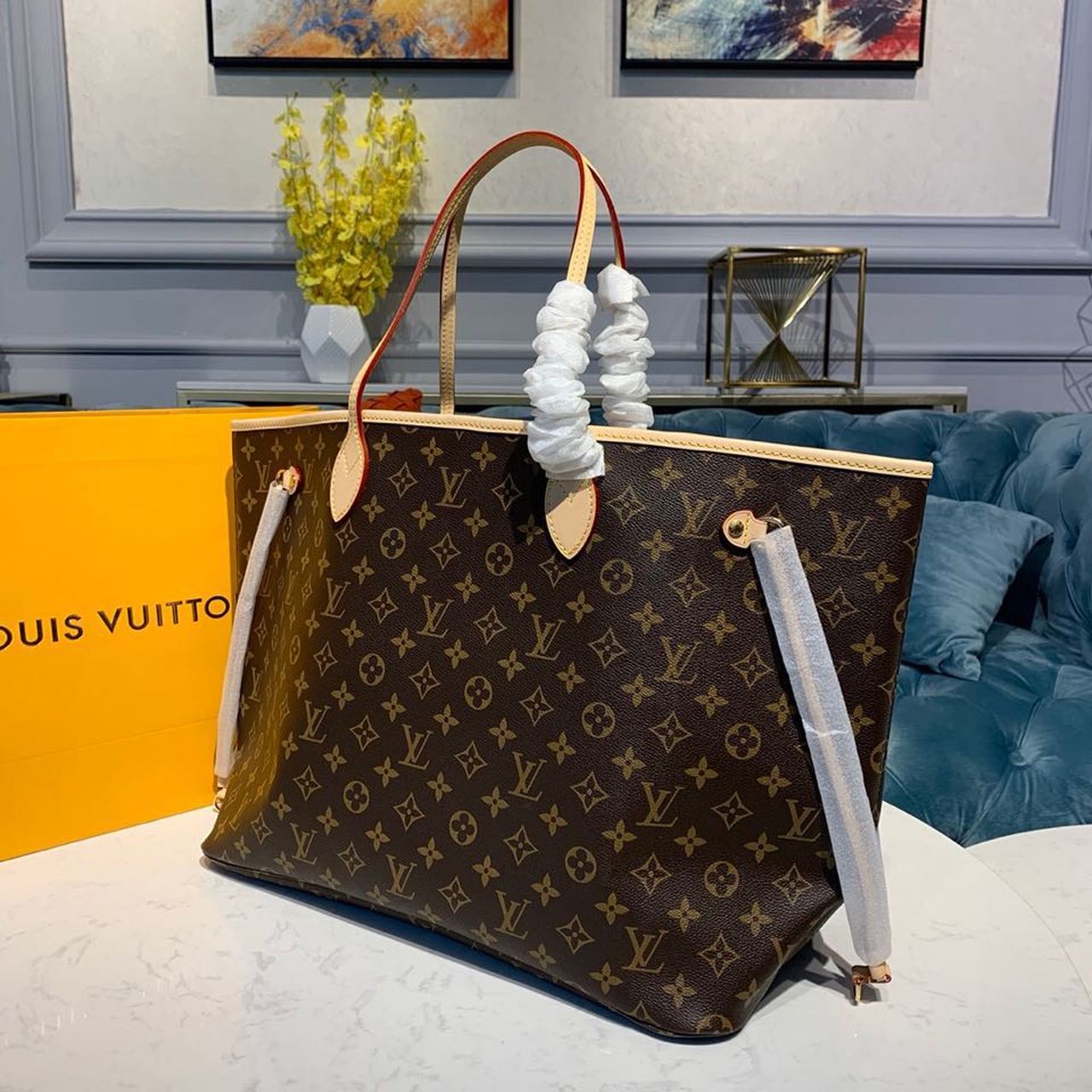 Top Quality Neverfull GM Tote Bag Monogram Canvas Beige For Women, WoHandbag, Shoulder Bags 15.7in/39cm Top Quality M40990
