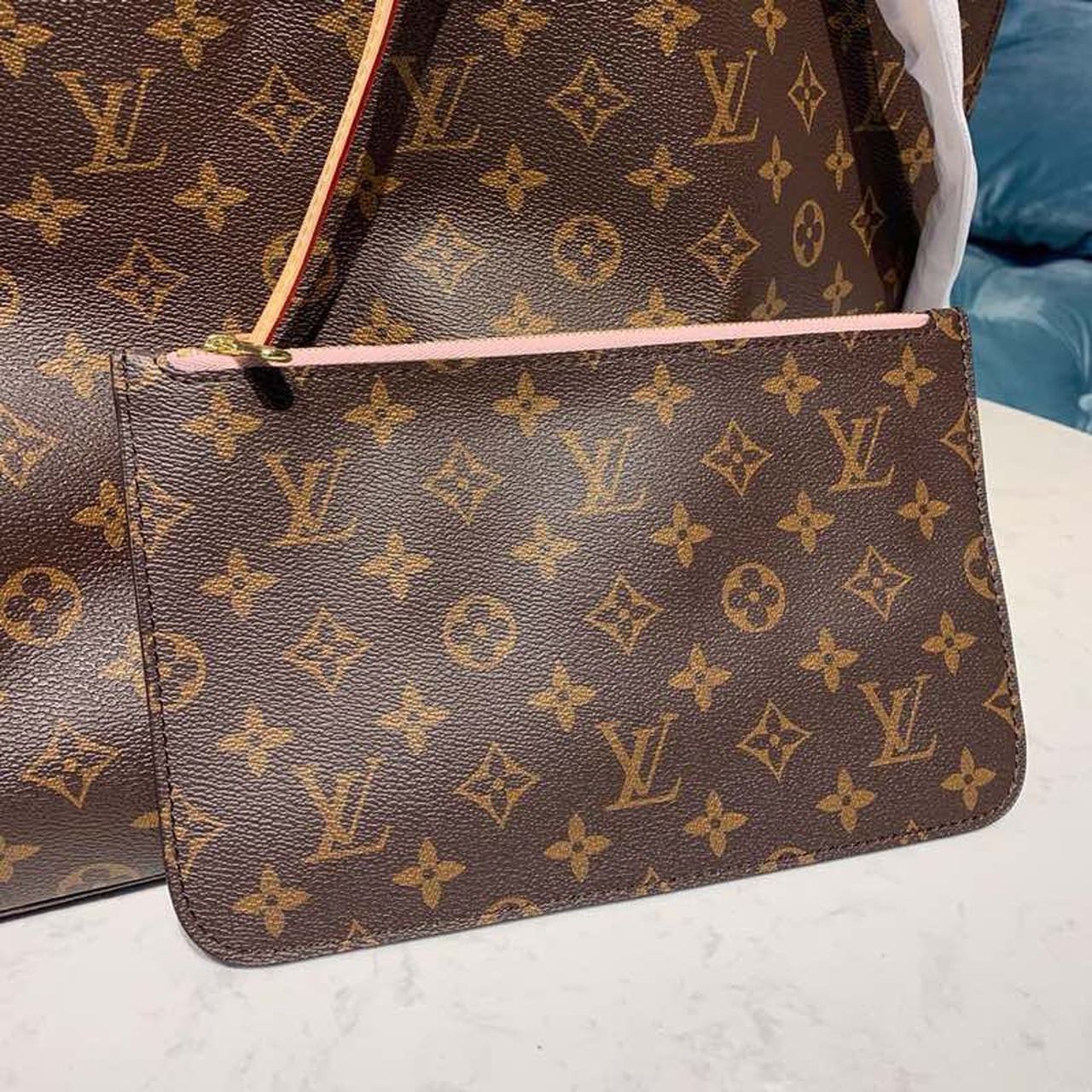 Top Quality Neverfull GM Tote Bag Monogram Canvas Rose Ballerine Pink For Women, Womens Handbags, Shoulder Bags 15.7in/39cm Top Quality