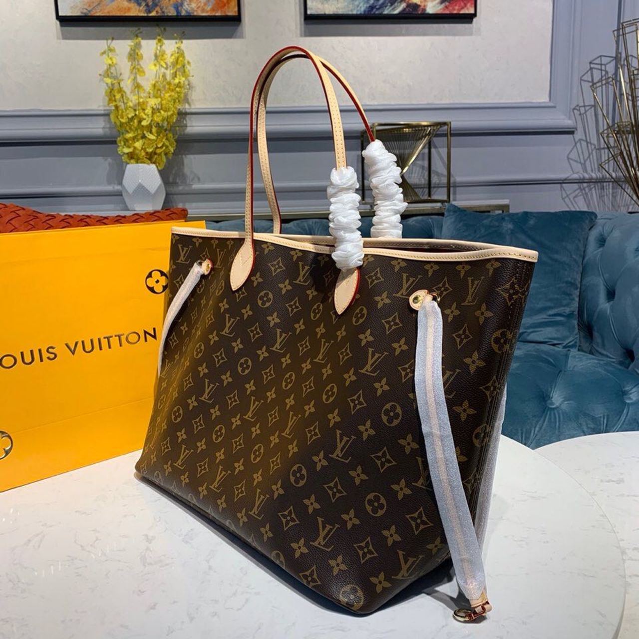 Top Quality Neverfull GM Tote Bag Monogram Canvas Red For Women, Womens Handbags, Shoulder Bags 15.7in/40cm Top Quality M41181