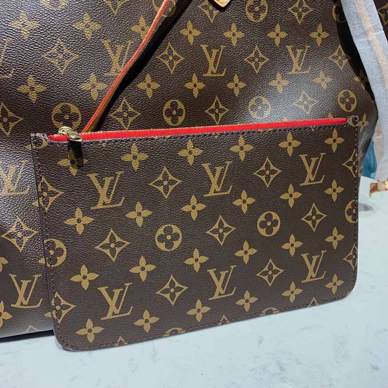 Top Quality Neverfull GM Tote Bag Monogram Canvas Red For Women, Womens Handbags, Shoulder Bags 15.7in/40cm Top Quality M41181