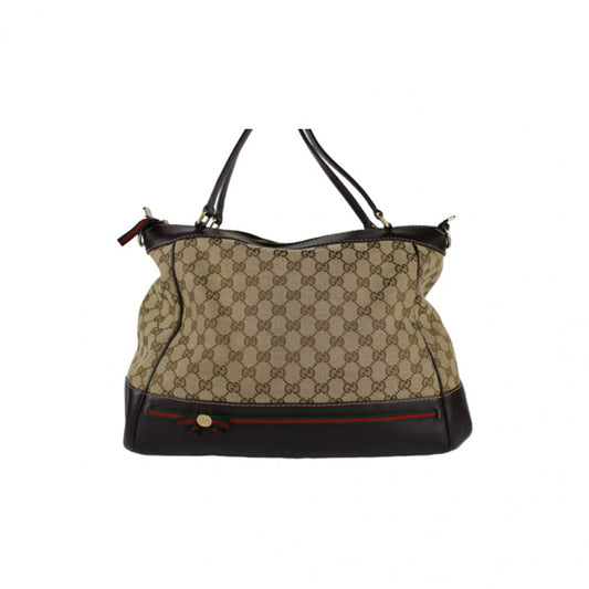 Gucci  Brown Cloth Handbag
