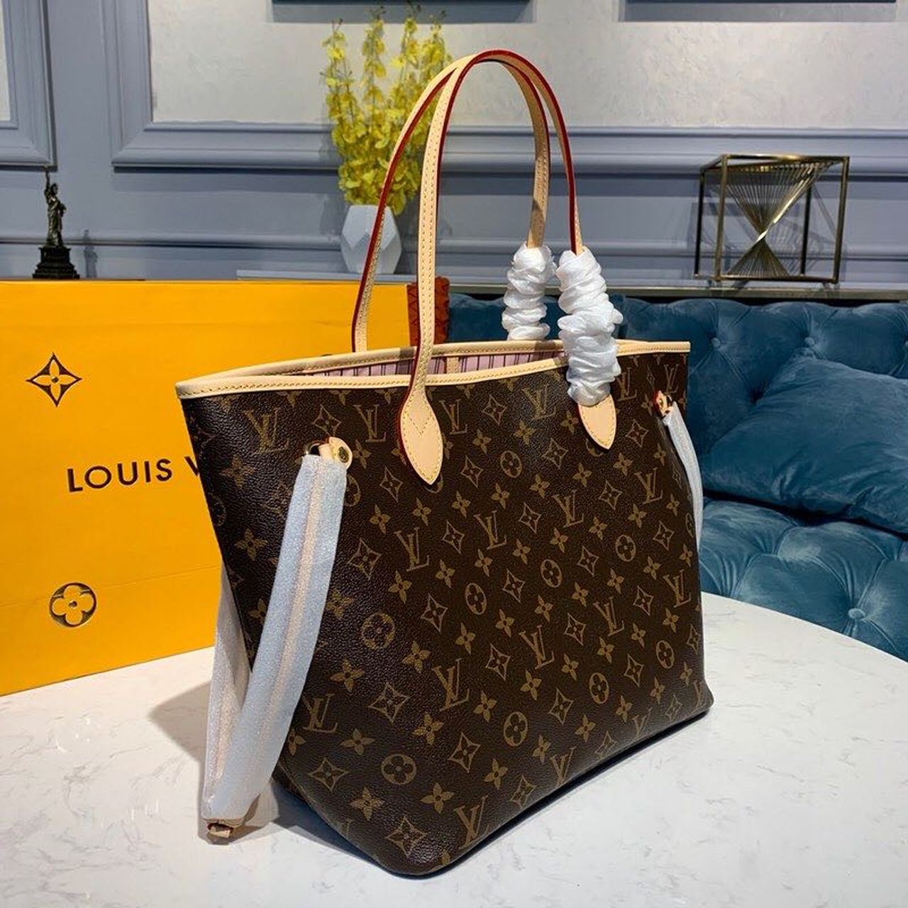Top Quality Neverfull MM Tote Bag Monogram Canvas Rose Ballerine Pink For Women,  Shoulder Bags 12.6in/32cm Top Quality M41178
