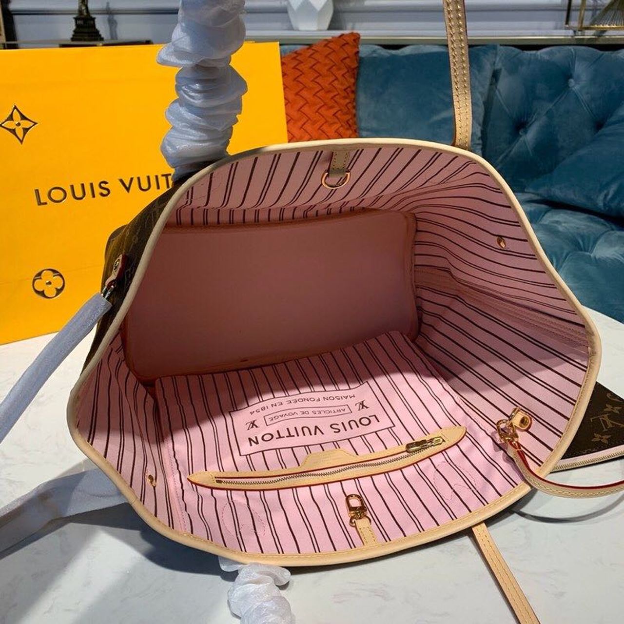 Top Quality Neverfull MM Tote Bag Monogram Canvas Rose Ballerine Pink For Women,  Shoulder Bags 12.6in/32cm Top Quality M41178