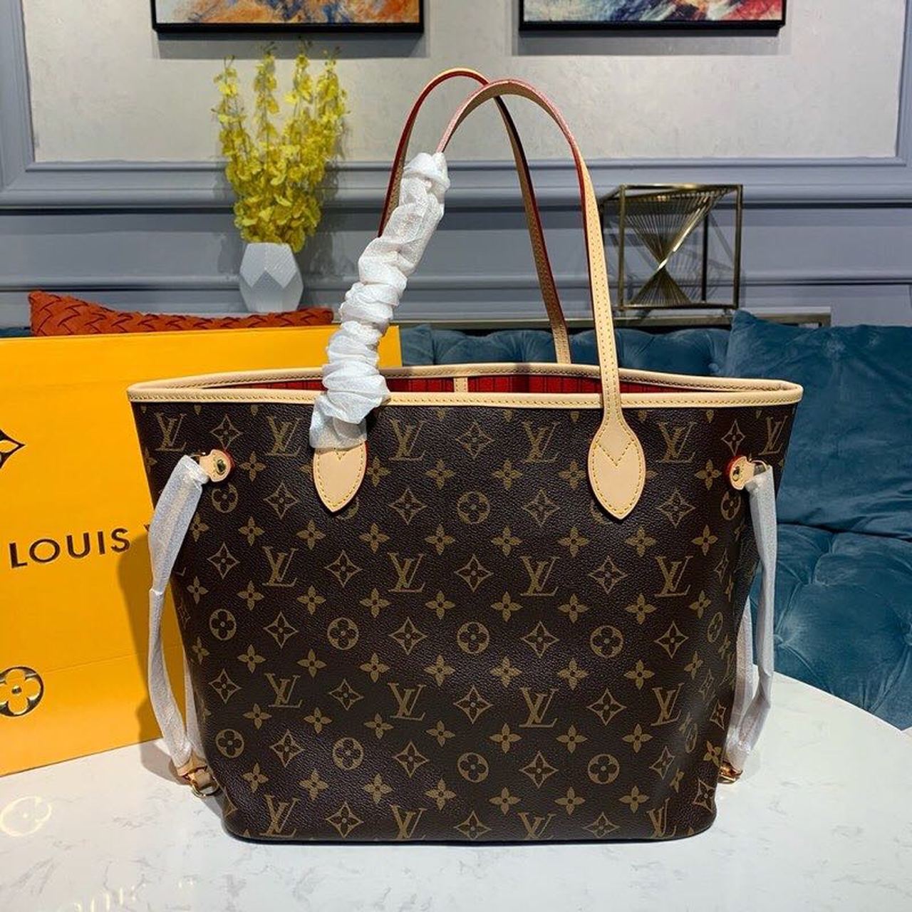 Top Quality Neverfull MM Tote Bag Monogram Canvas Cerise Red For Women,  Shoulder Bags 12.2in/31cm Top Quality M41177