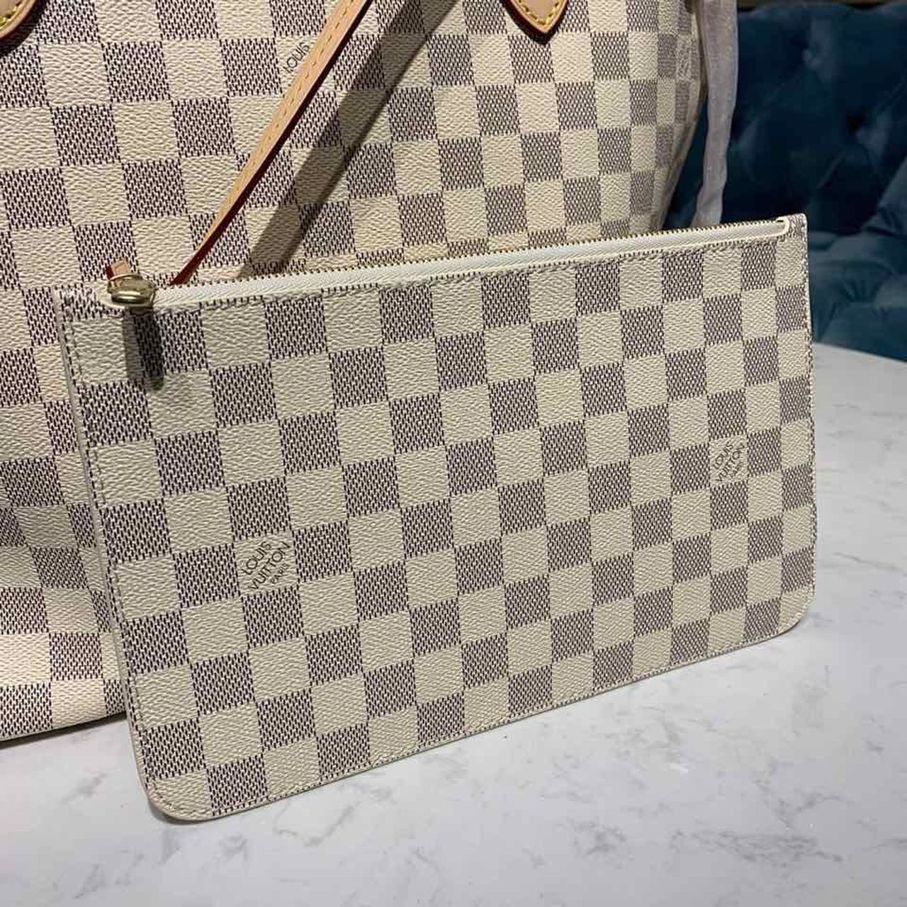 Top Quality Neverfull MM Tote Bag Damier Azur Canvas For Women, Womens Handbags, Shoulder Bags 12.2in/31cm Top Quality N41361