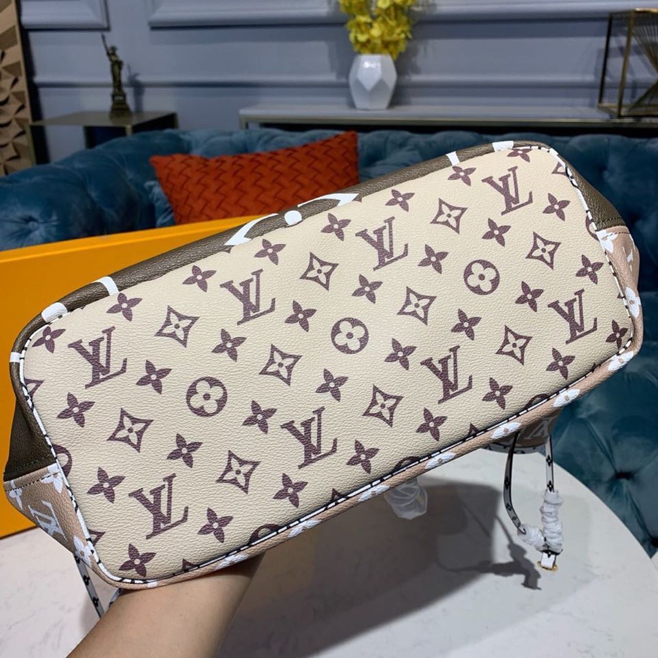 Top Quality Neverfull MM Tote Bag Monogram Canvas Khaki/Beige For Women,  Shoulder Bags 12.2in/31cm Top Quality M44568