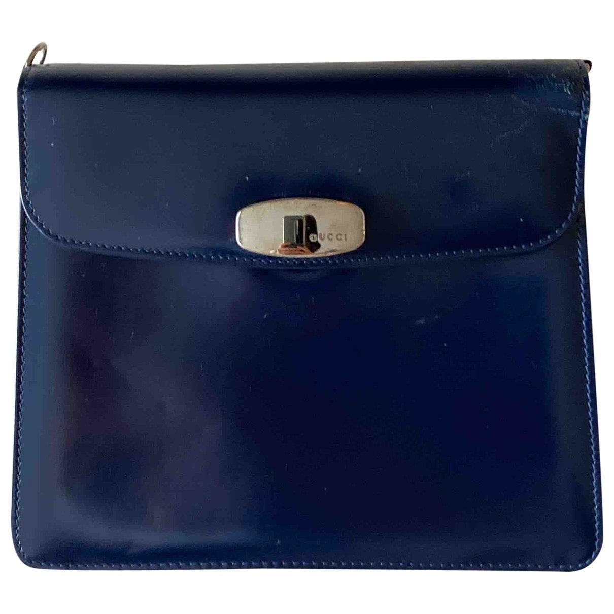 Gucci blue leather clutch bag