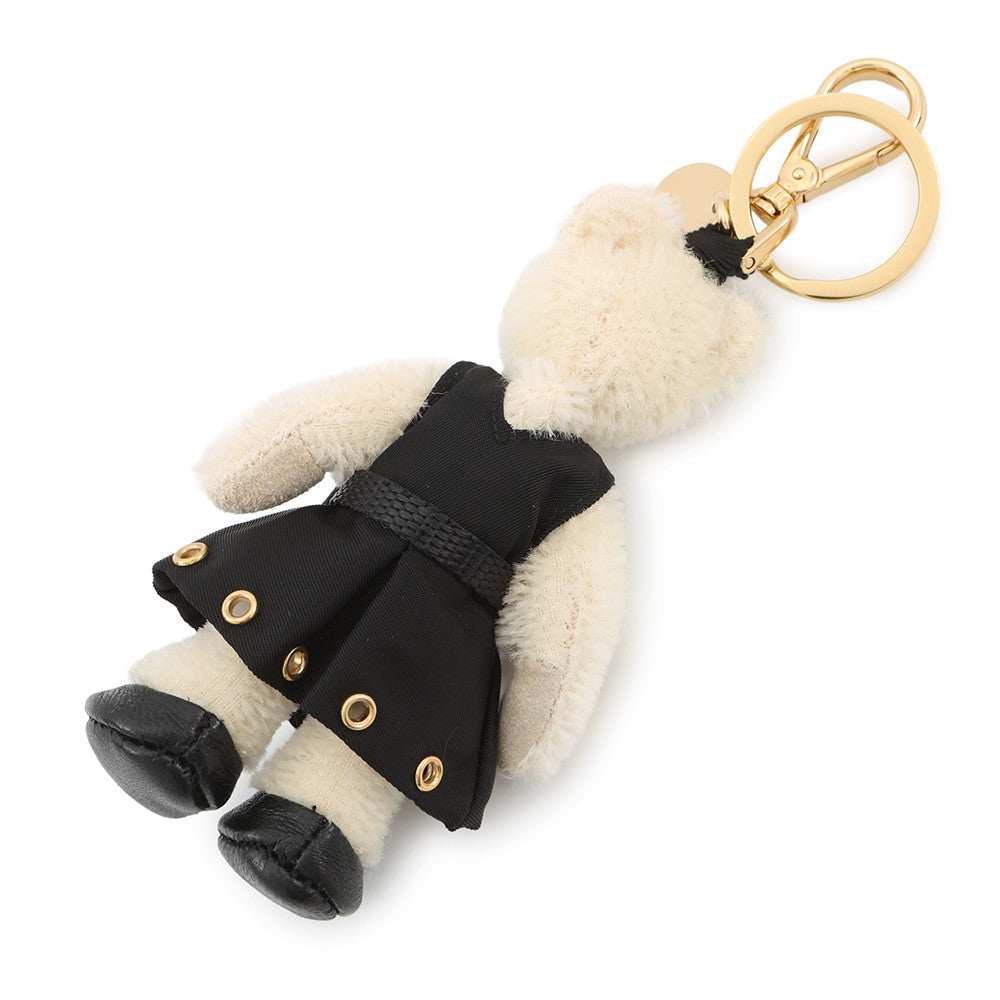 PRADA Teddy Keychain Black/Ivory1TO050 Nylon