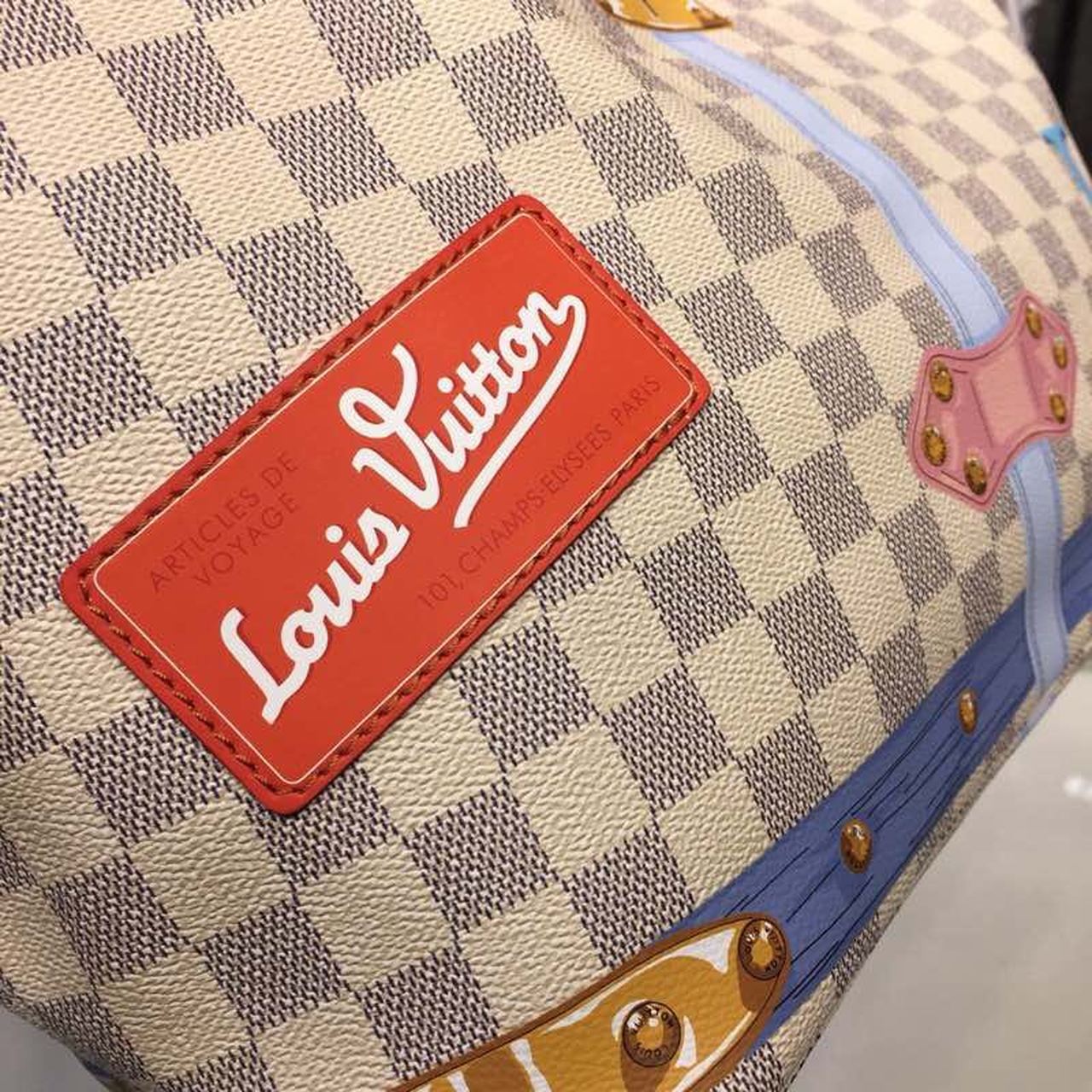 Top Quality Neverfull MM Tote Bag Trompe L’oeil Print Damier Azur Canvas For Women,  Shoulder Bags 12.6in/32cm Top Quality N41065