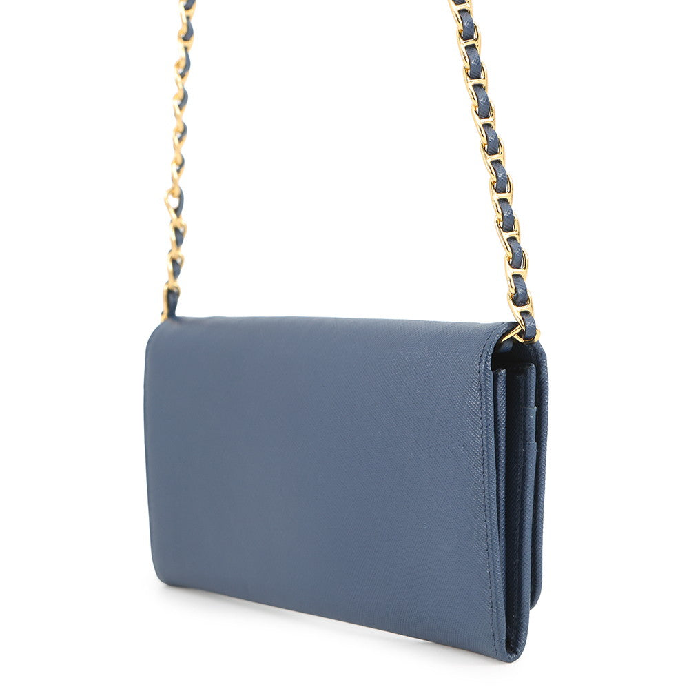 PRADA Chain wallet Blue1M1290 Saffiano LeatherLeather