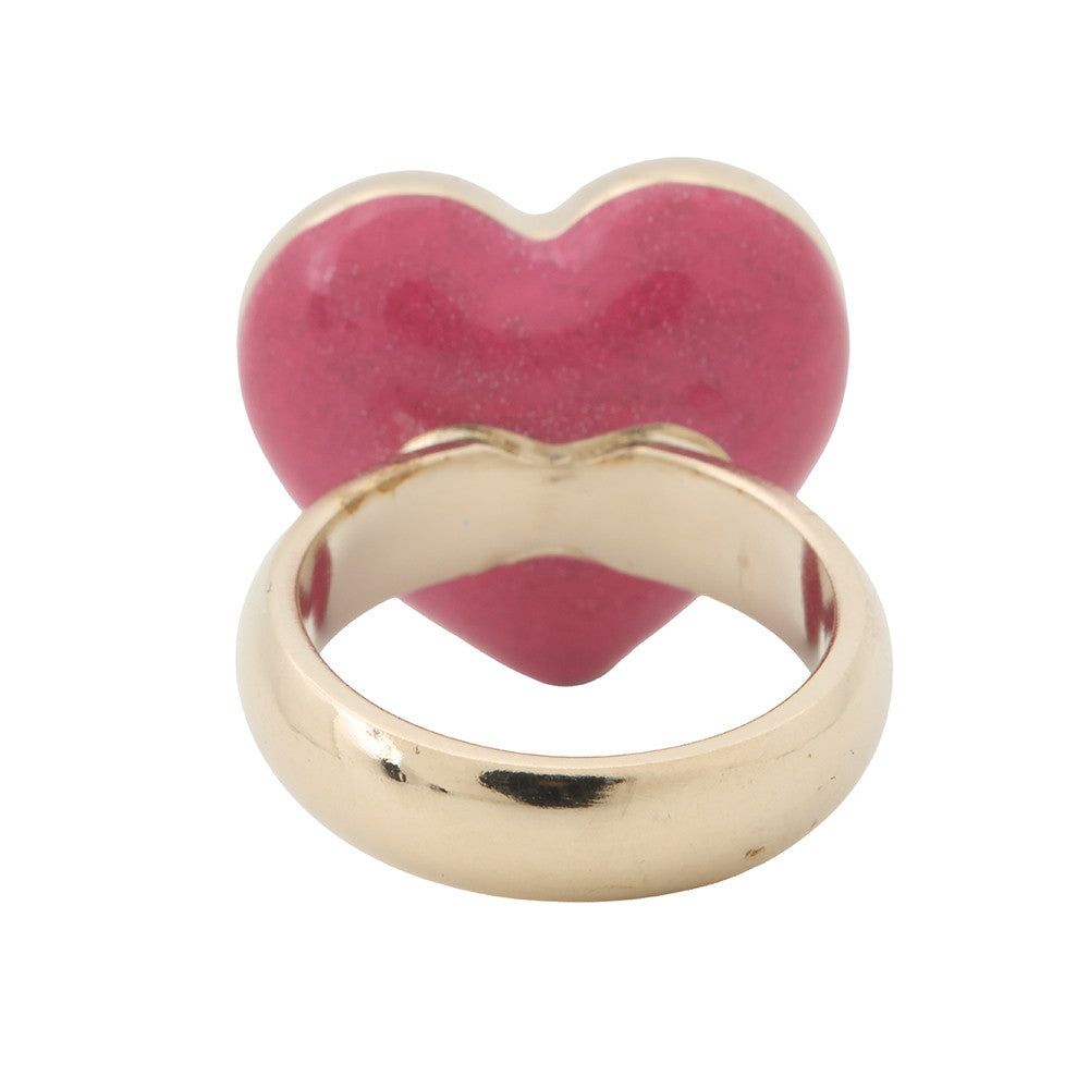 CHANEL Heart motif ring Size Approximately No. 12 PinkABA409 Gold Plated Rhinestone
