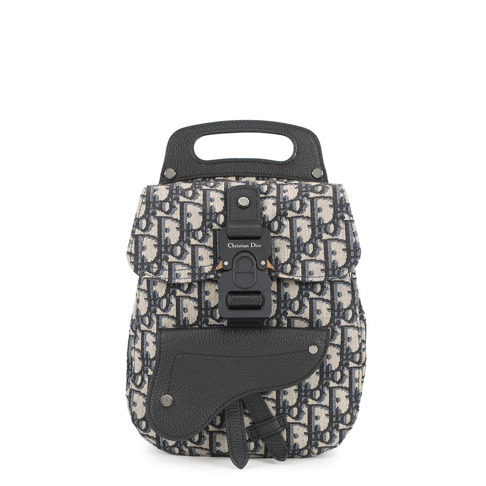 Dior Gallop Oblique Jacquard Backpack Beige/Black1ADBA011YKY Canvas Leather