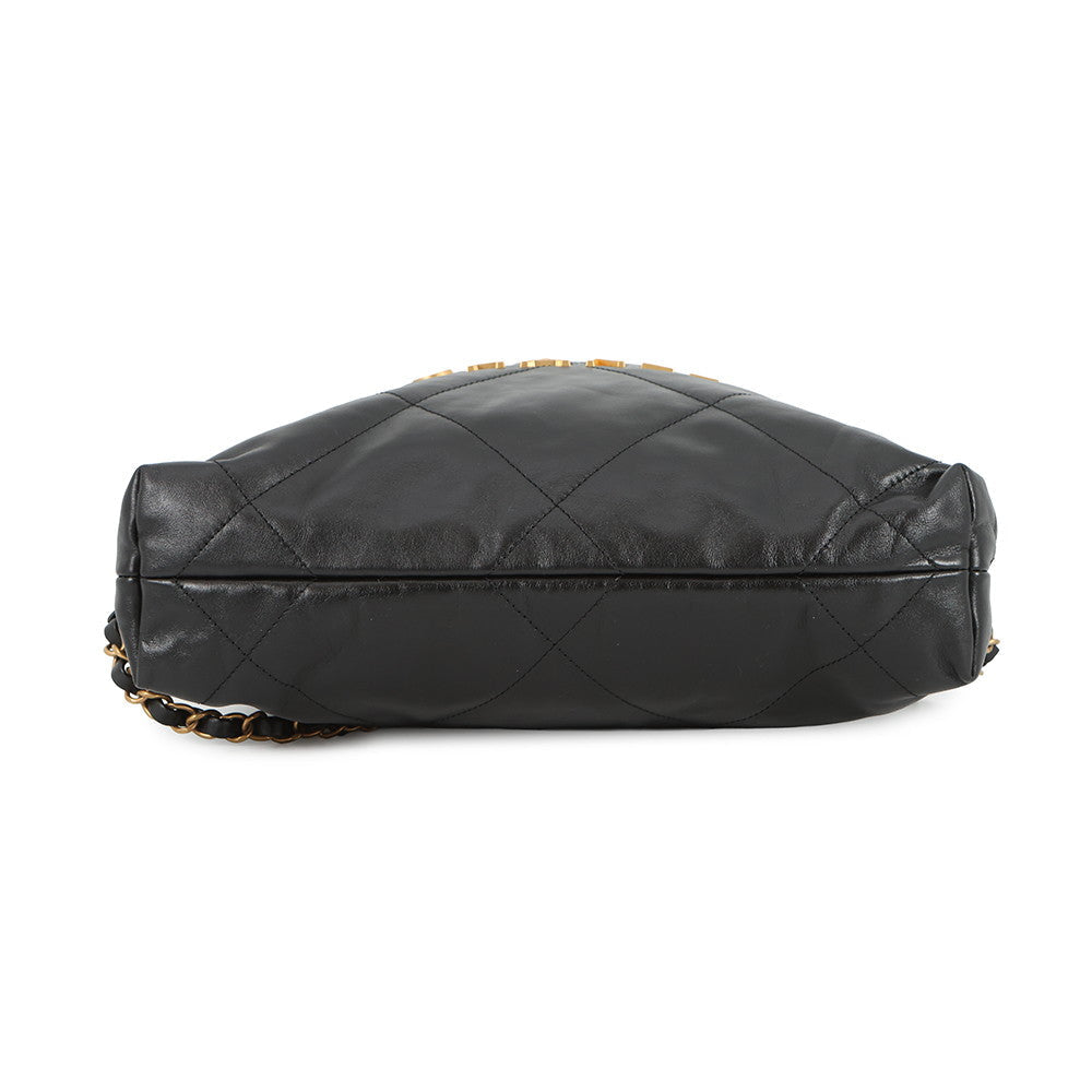 CHANEL CHANEL22 Backpack BlackAS3859 Shiny Calf Leather Size Small