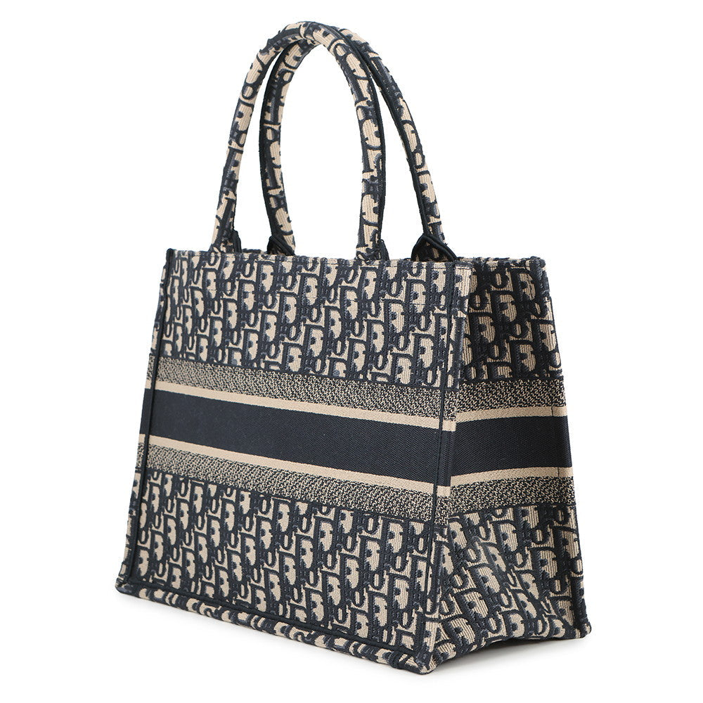 Dior Book tote Blue/EcruWhiteM1296ZRIW_M828 Canvas Size Medium