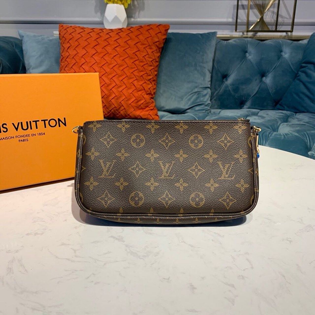 Top Quality Multi Pochette Accessoires Monogram Canvas Blue For Women,  Shoulder And Crossbody Bags 9.4in/24cm Top Quality
