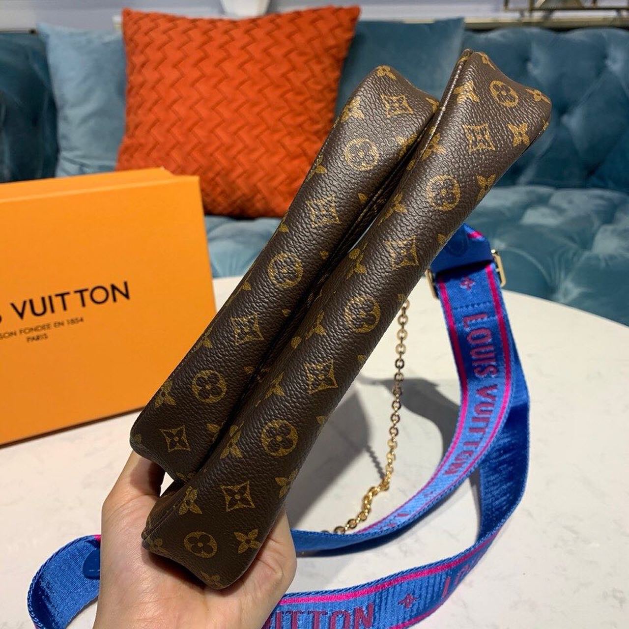 Top Quality Multi Pochette Accessoires Monogram Canvas Blue For Women,  Shoulder And Crossbody Bags 9.4in/24cm Top Quality