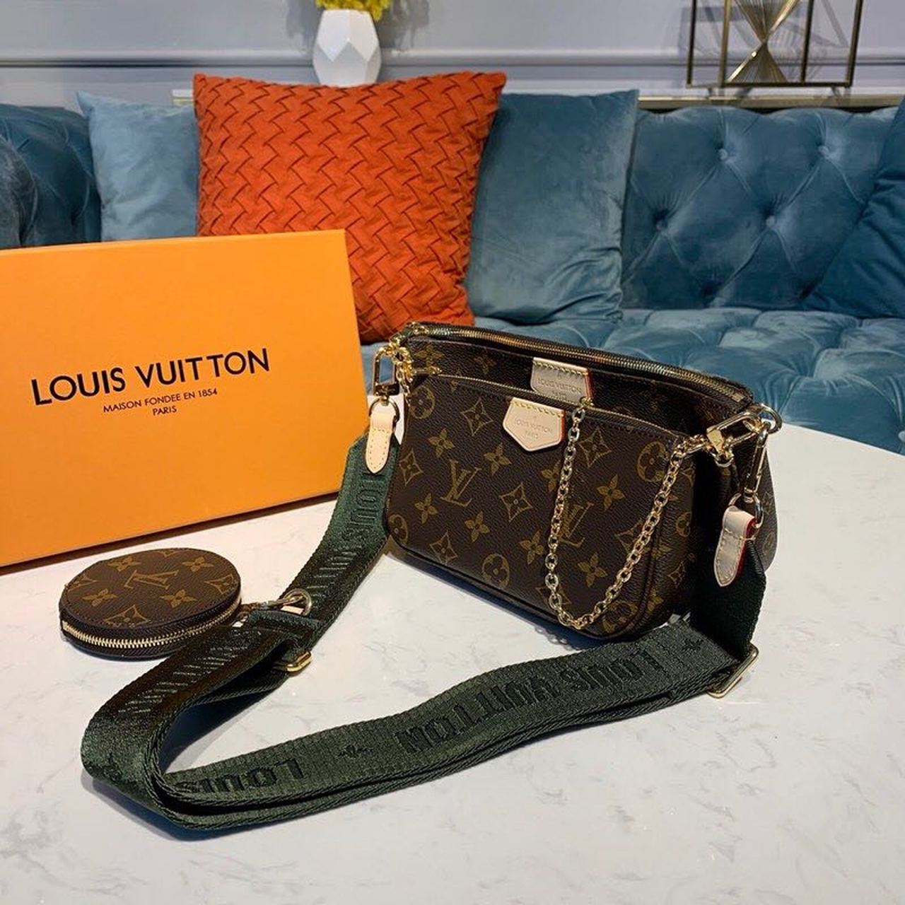 Top Quality Multi Pochette Accessoires Bags Monogram Canvas Fall/Winter Collection M44813, Kaki