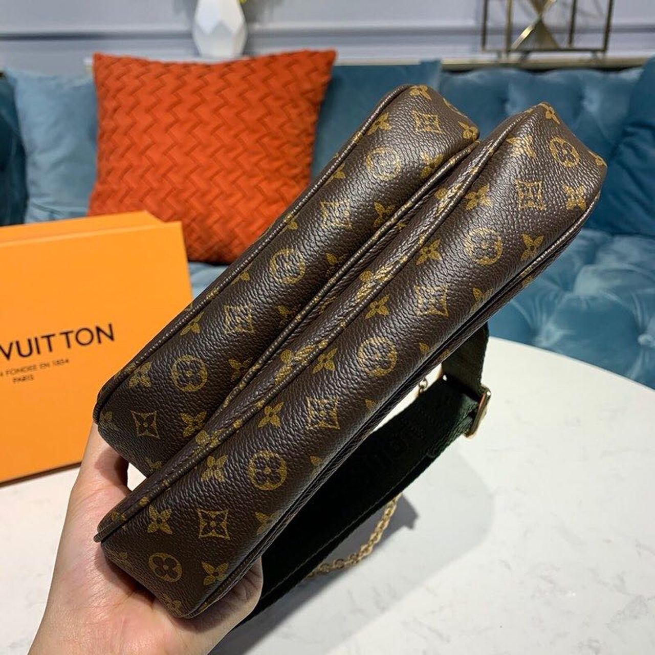 Top Quality Multi Pochette Accessoires Monogram Canvas Khaki For Women, Womens Handbags, Shoulder And Crossbody Bags 9.4in/24cm Top Quality M44813