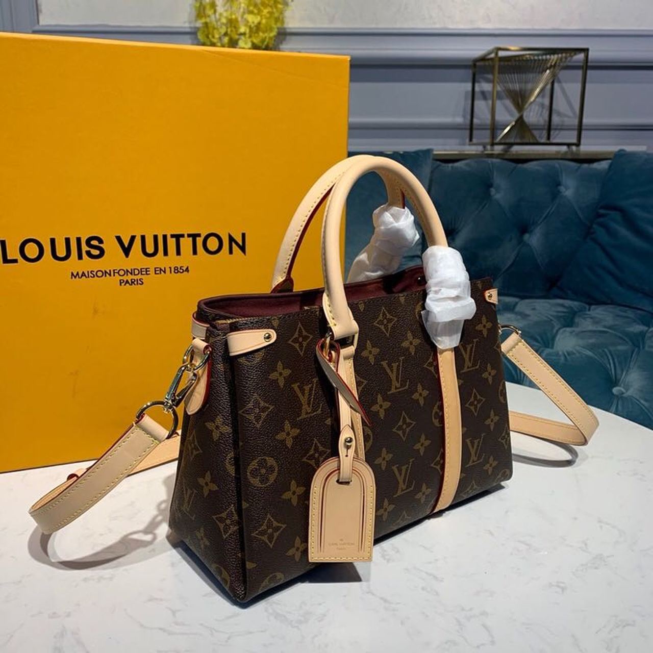 Top Quality Open BB Bag 27cm Monogram Canvas Spring/Summer Collection M44576 Brown