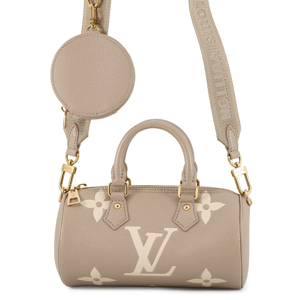 LOUIS VUITTON Papillon BB Tourterelle ClaimsM46031 Bicolor Monogram Empreinte Leather