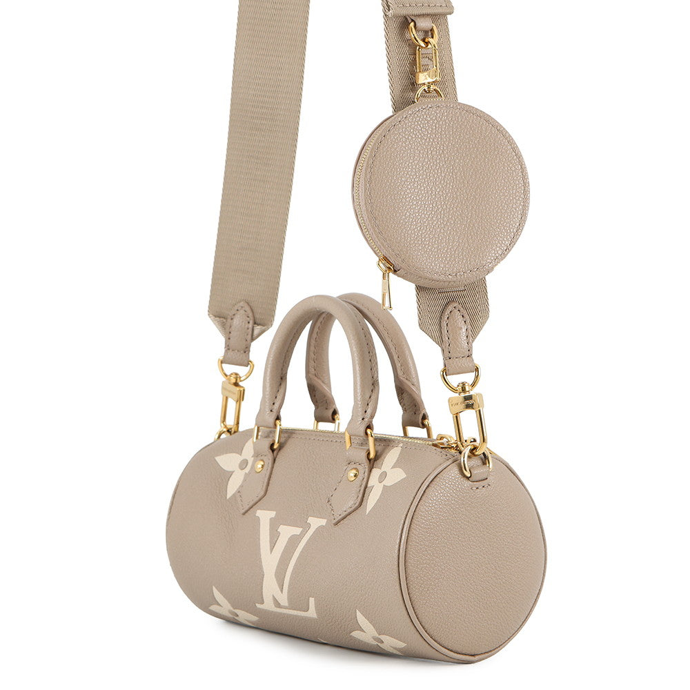LOUIS VUITTON Papillon BB Tourterelle ClaimsM46031 Bicolor Monogram Empreinte Leather