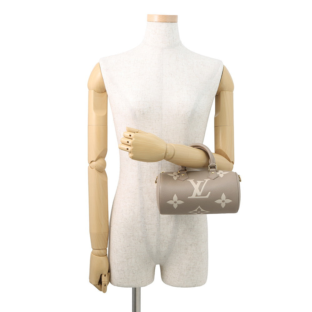 LOUIS VUITTON Papillon BB Tourterelle ClaimsM46031 Bicolor Monogram Empreinte Leather
